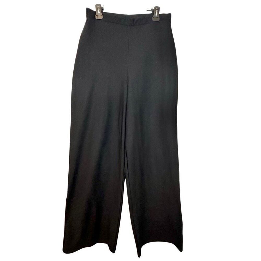 Missguided High Rise Wide Leg Stretch Pull On Pants Black Size 10